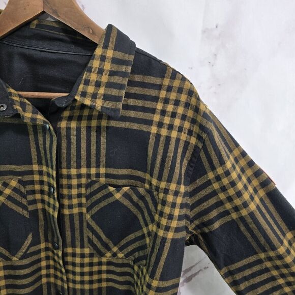 Subaru Shirt Mens Large Black Yellow Plaid SButton Up Long Flannel Lightweight - Picture 14 of 15